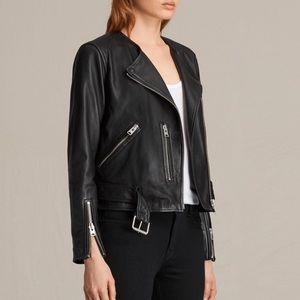 All Saints barely worn Moto leather jacket size 6